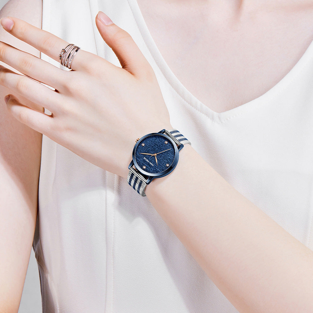 Diamond waterproof quartz watch