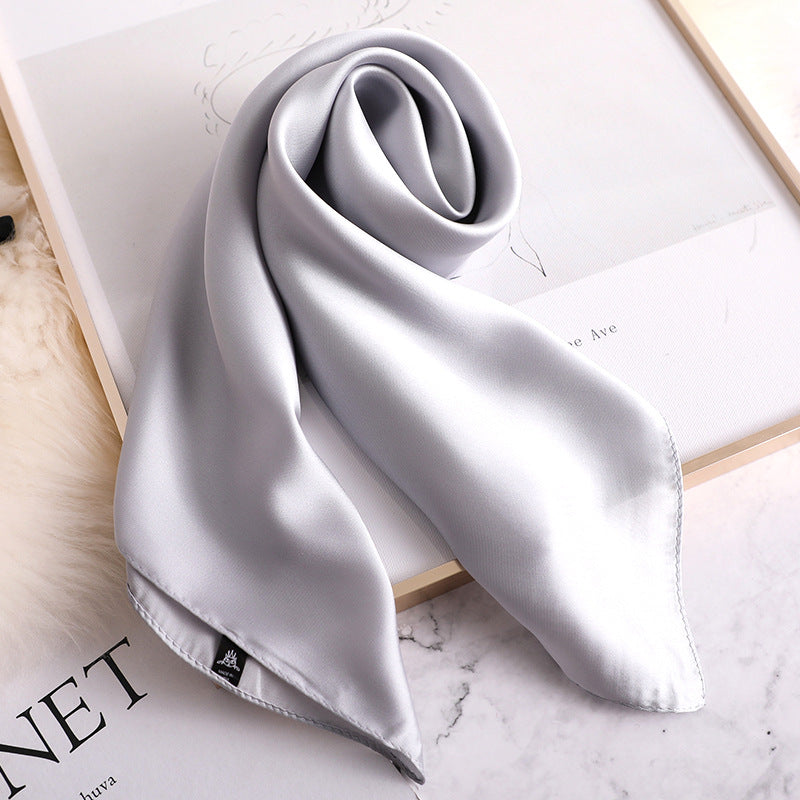 Women's Decorative Spring And Autumn All-match Solid Color Thin Silk Scarf
