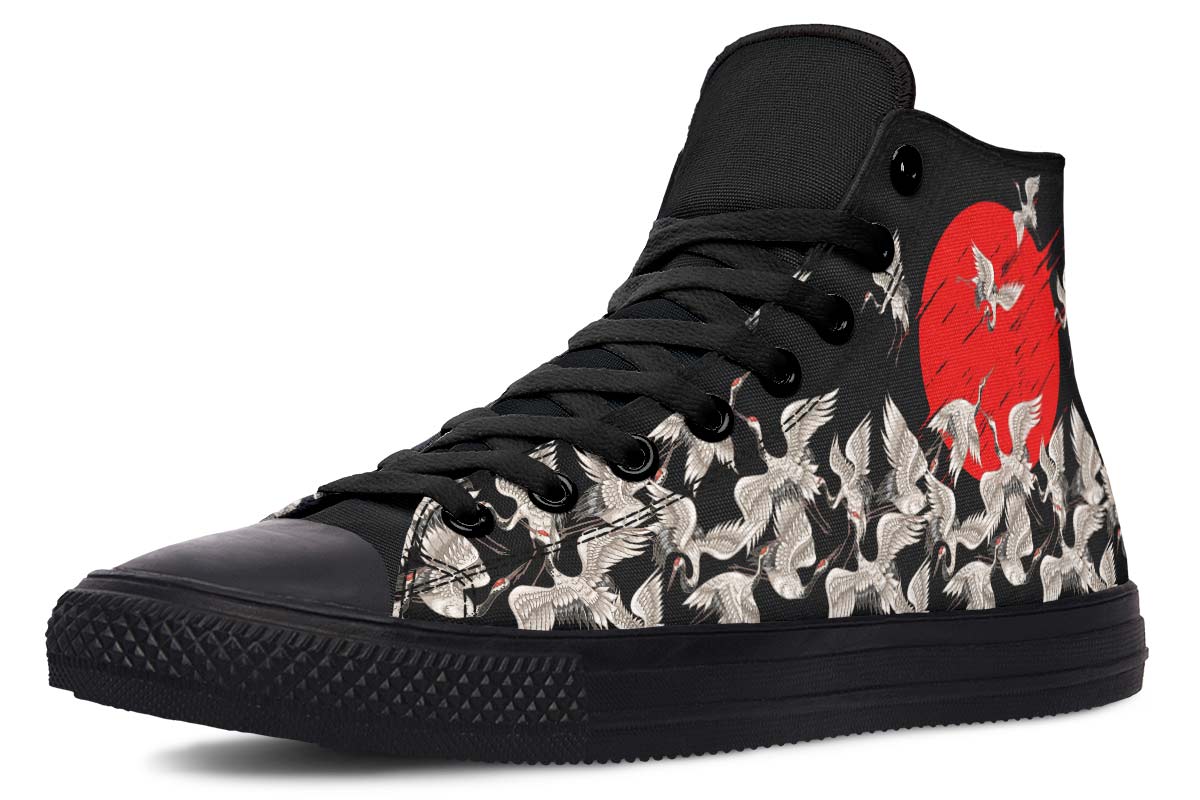 Men's And Women's Fashion Color Printing High-top Canvas Shoes