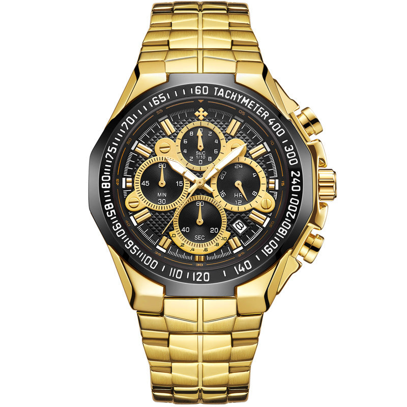 Steel band quartz waterproof watch