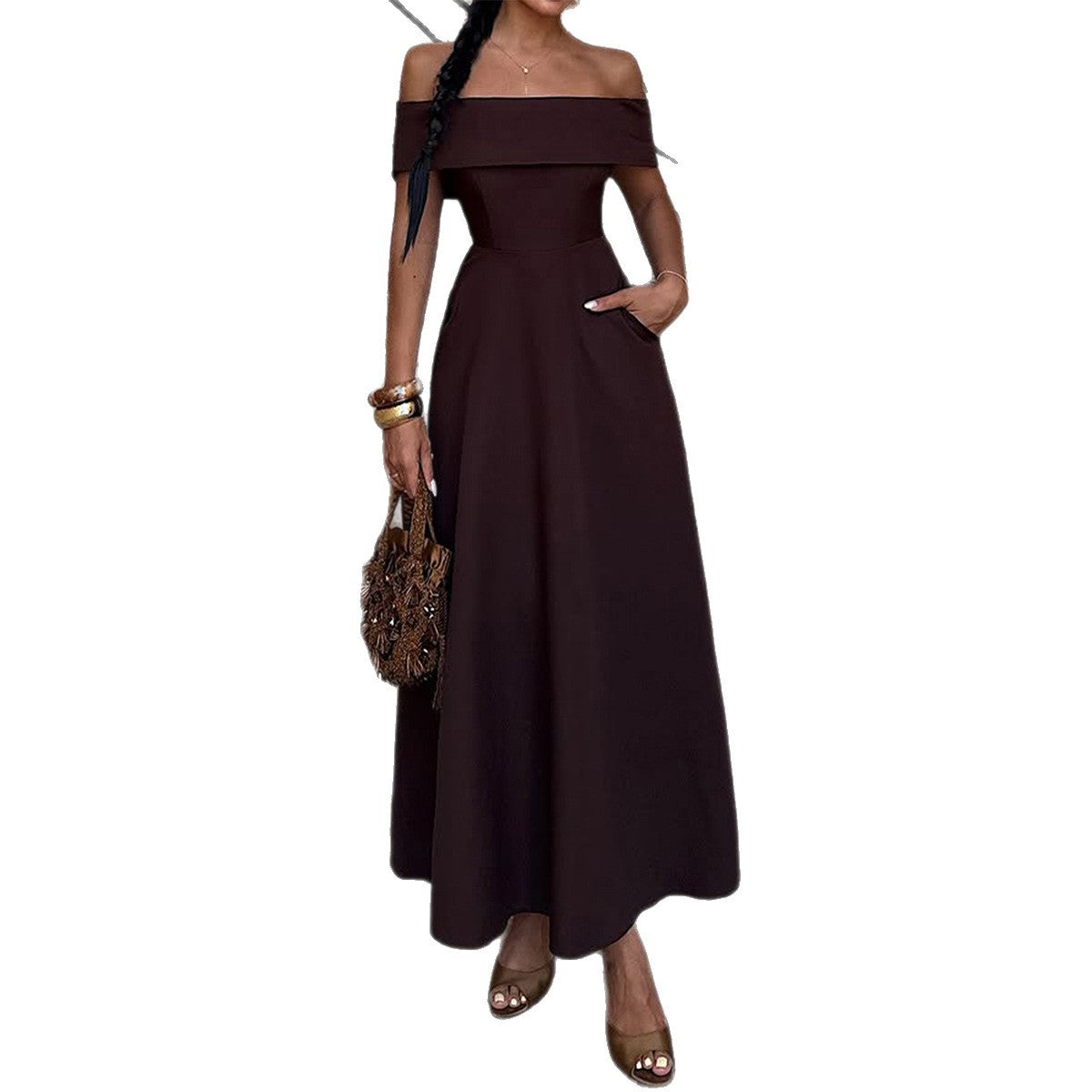 Elegant Strapless Evening Gown Dress