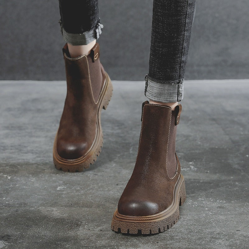 Retro Martin Boots Women's Thick-soled Thick HeelShort
