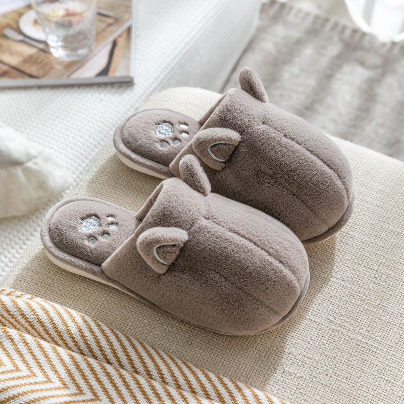 Home Children's Cute Warm Couple Plush Slippers