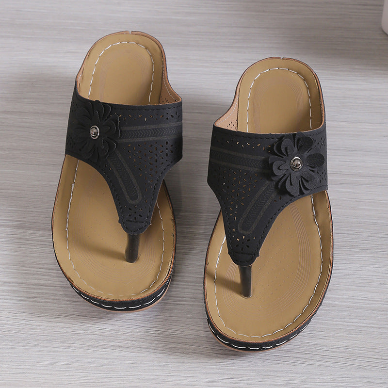 Women's Clip Toe Wedge Platform Slippers