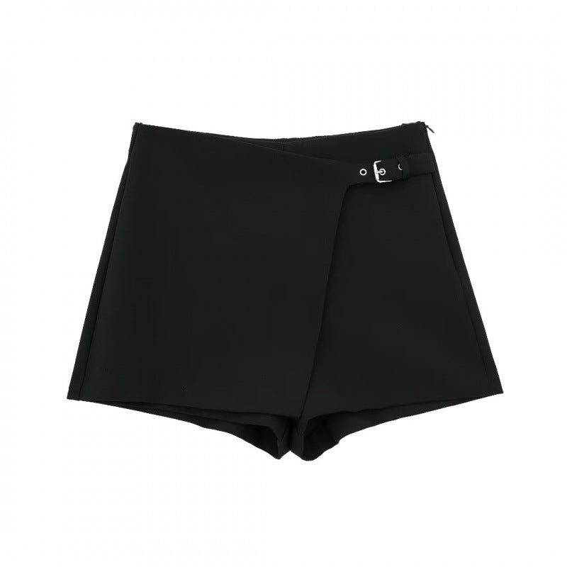 French-style Asymmetrical High-waisted Casual Shorts