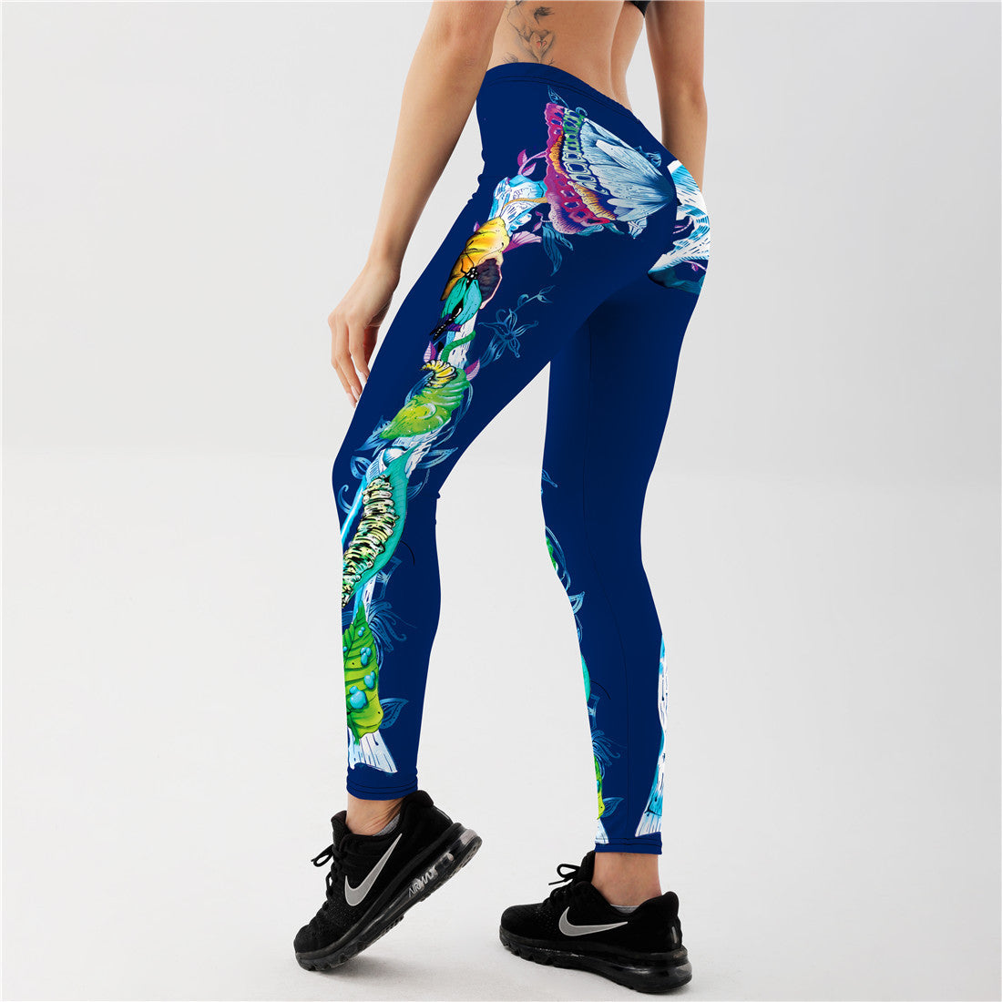 Punk Butterfly Skull Digital Printing Cropped Pants