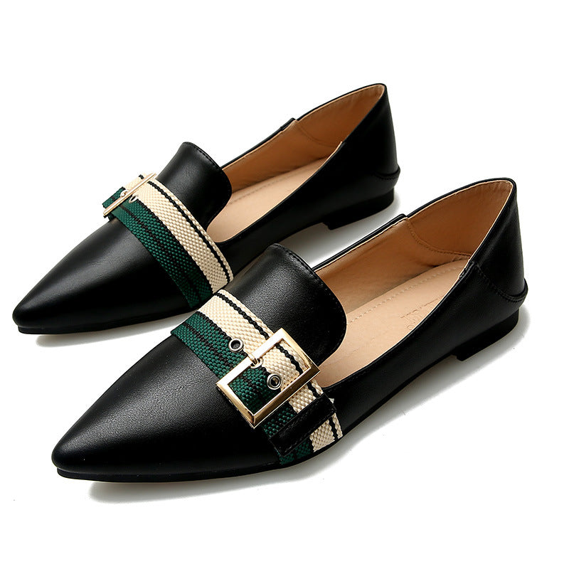Sexy pointed belt buckle single shoes