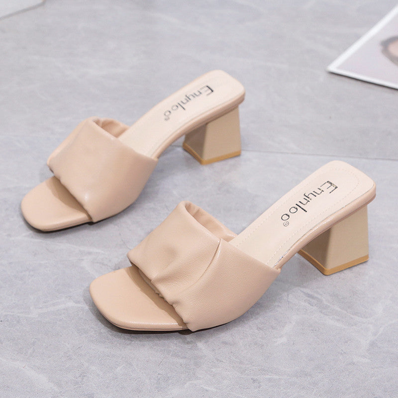 Women's Chunky Heel Square Toe Sandals