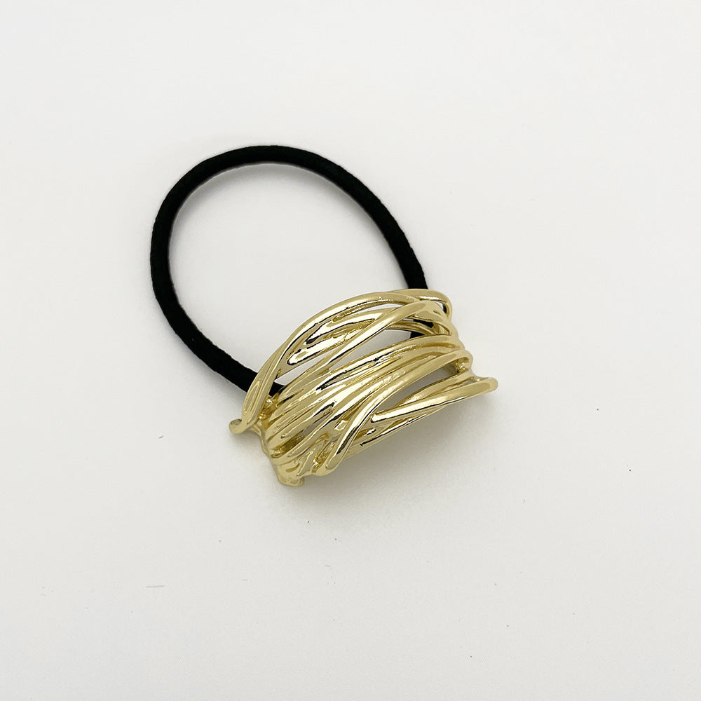 U-shaped Alloy Seamless Hair Rope Female Simple European And American Style Wind Irregular