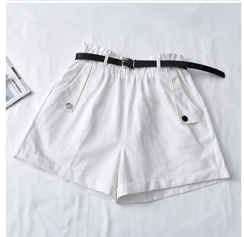 Temperament high waist curling hot pants