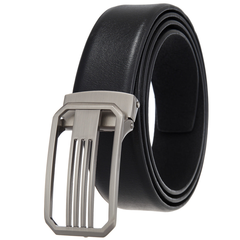 Pin Buckle Belt Two-layer Cowhide Punching Belt