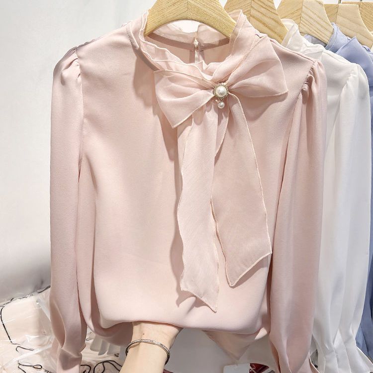 Womens Chiffon Pullover Featuring Organic Tulle Lace Beaded Details