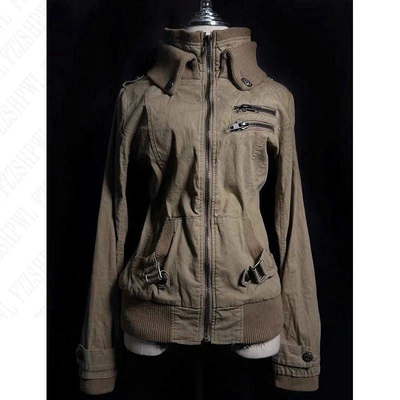 Fashionable American retro y2k brown jacket versat