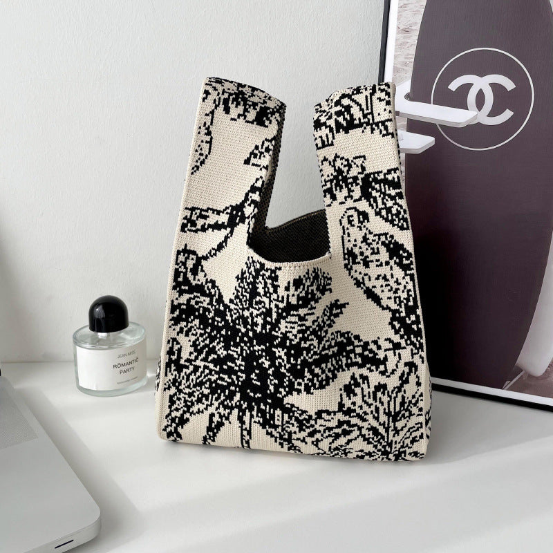Korean Style All-match Knitted Tote Bag Retro