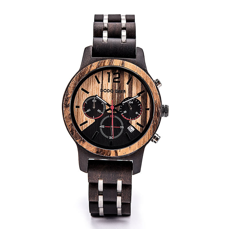 Men's casual wooden watch