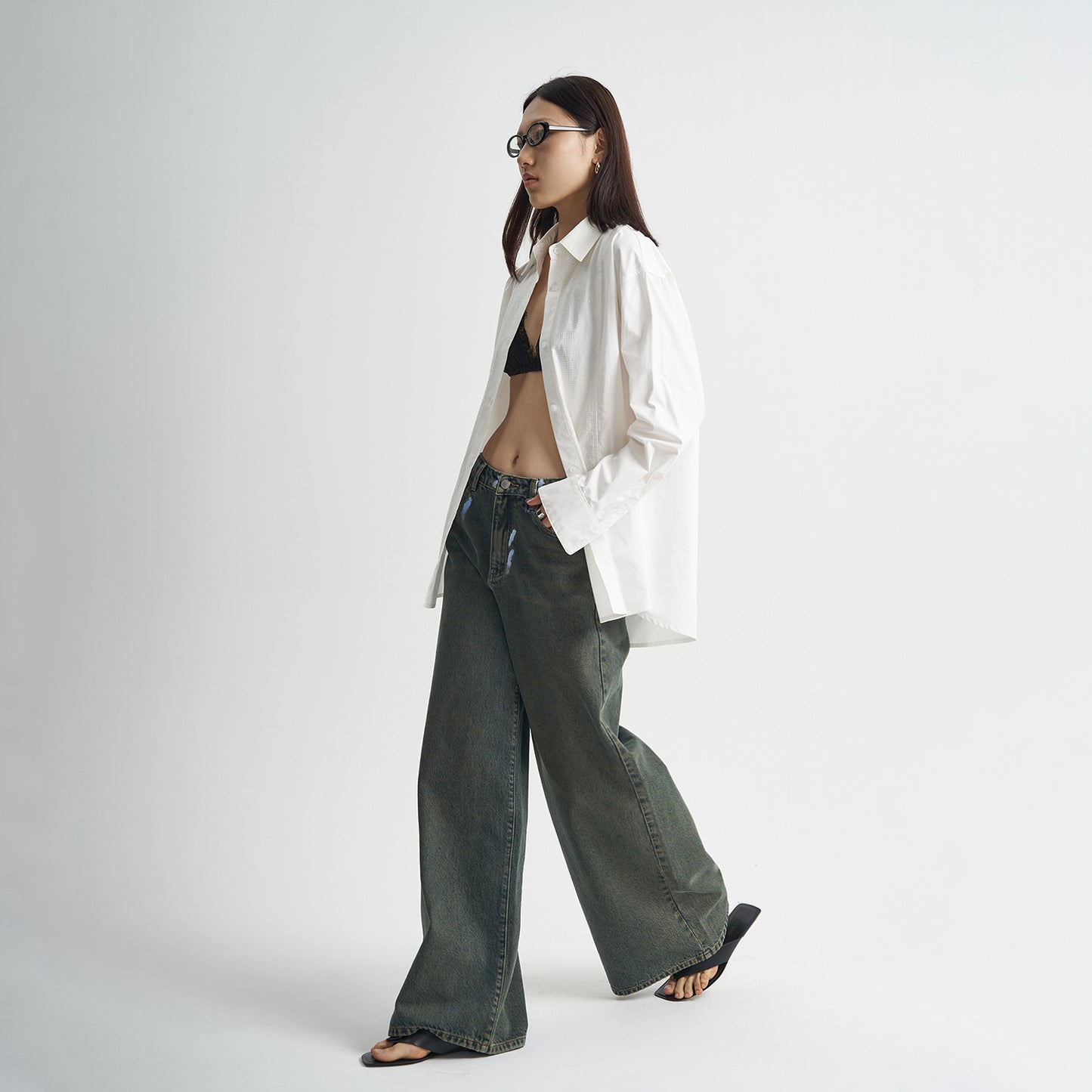 High Waist Loose And Slimming Trousers Mop Pants Women's Jeans