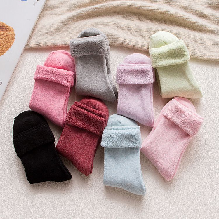 Pure cotton thickened women's towel socks