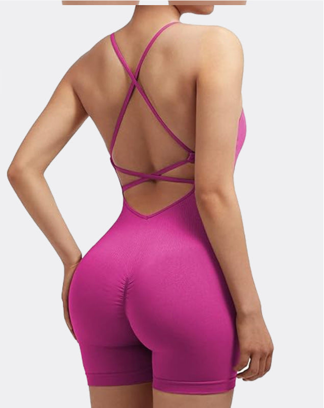 Spring And Summer Nude Feel Yoga Straps One-piece Women