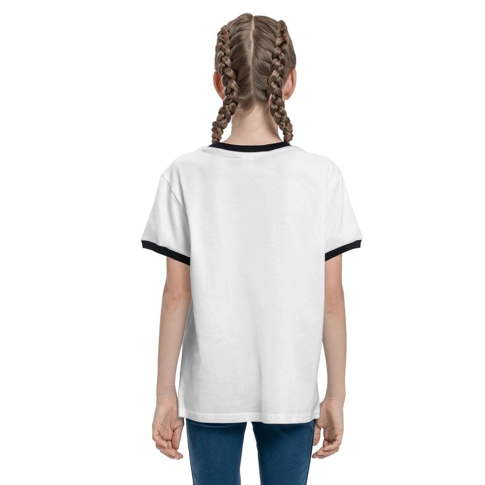Løs T-shirt med kontrast og korte ærmer til unge