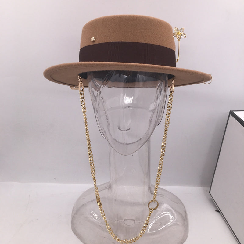 Female retro black top hat