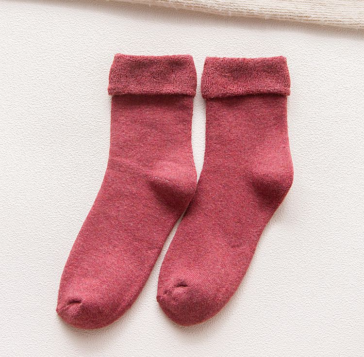 Pure cotton thickened women's towel socks