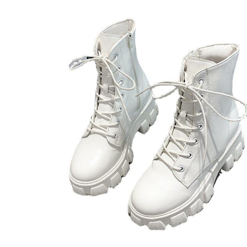 Autumn Women's England Large Size Thick-soled Martin Boots