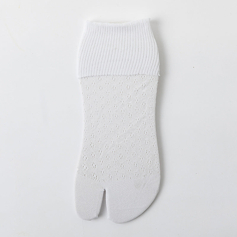 Mesh Hollow Out Two Fingers Women's Mid Tube Stockings