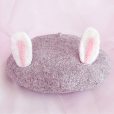 Women's Fashion Wool Tweed Soft And Cute Cat Ears Hat