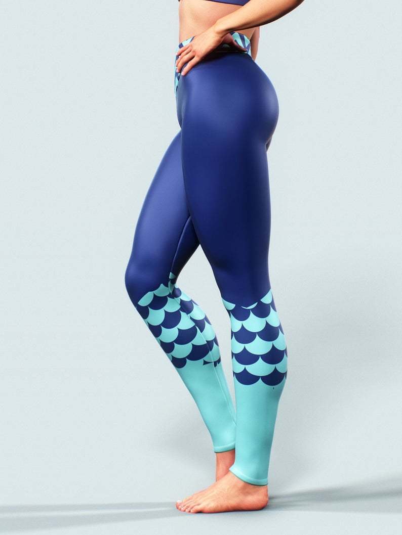 Digital printed sports cropped pants