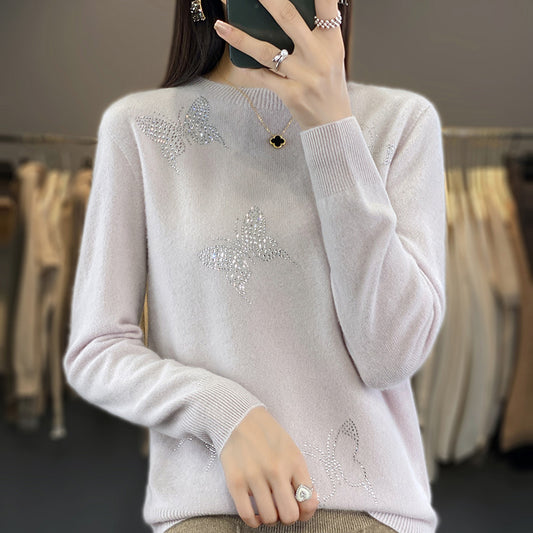 Round Neck Patterned Base Shirt For Women