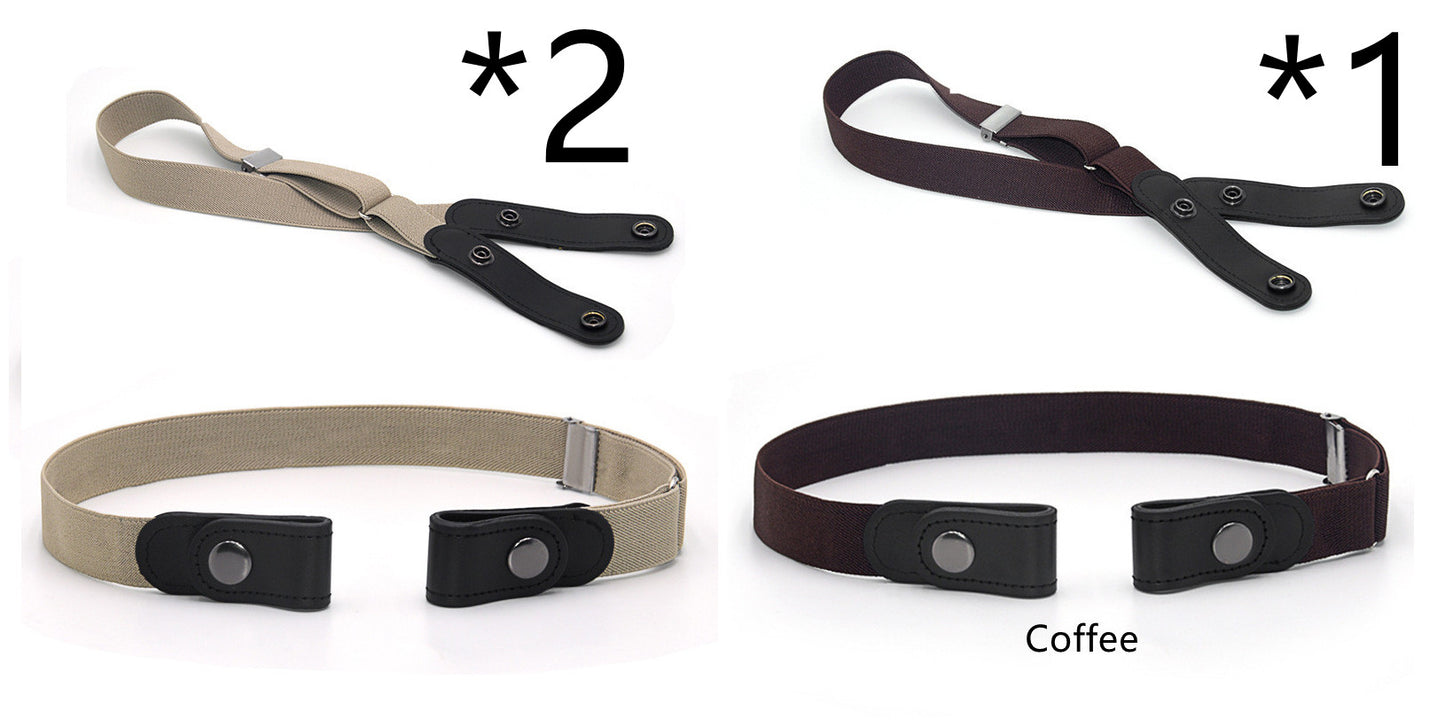 Jeans Belt Seamless Elastic Without Buckle All-match Lazy Belt