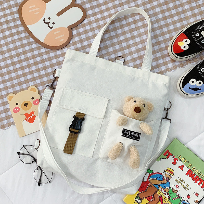 Trendy Cool Girl Student Cute Bear Cartoon Bag