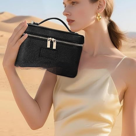Luxury Solid Color High-capacity PU Leather Portable