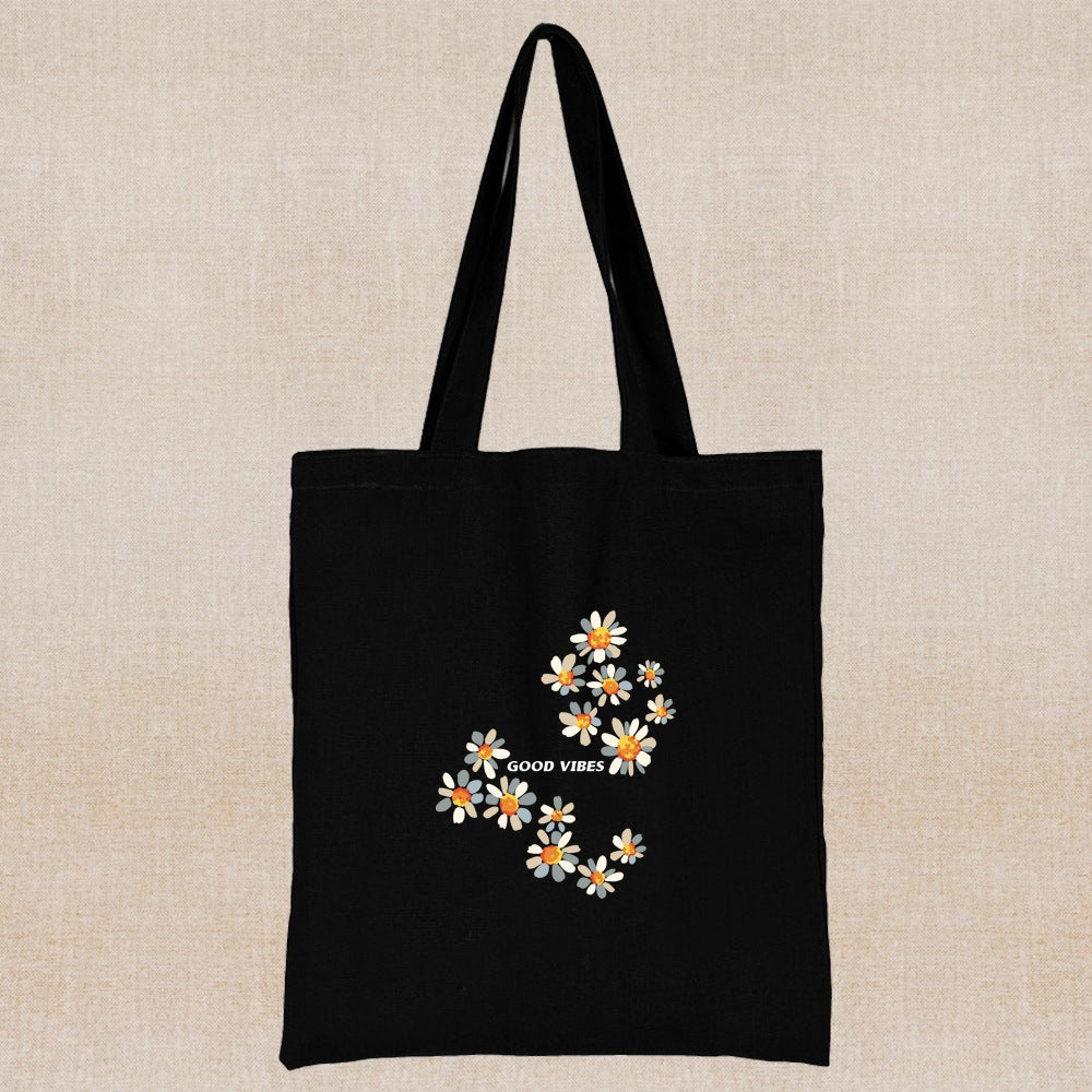 Canvas Shopping Bag Daisy Print Handheld Eco