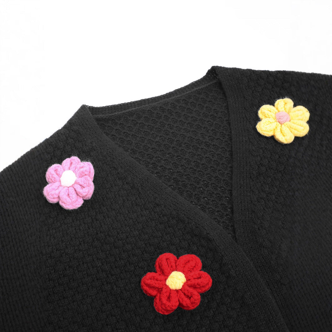 New Flower Brocade Sweater Coat