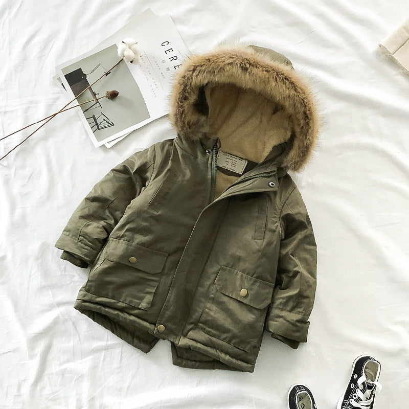 Hooded boys padded jacket children's padded jacket