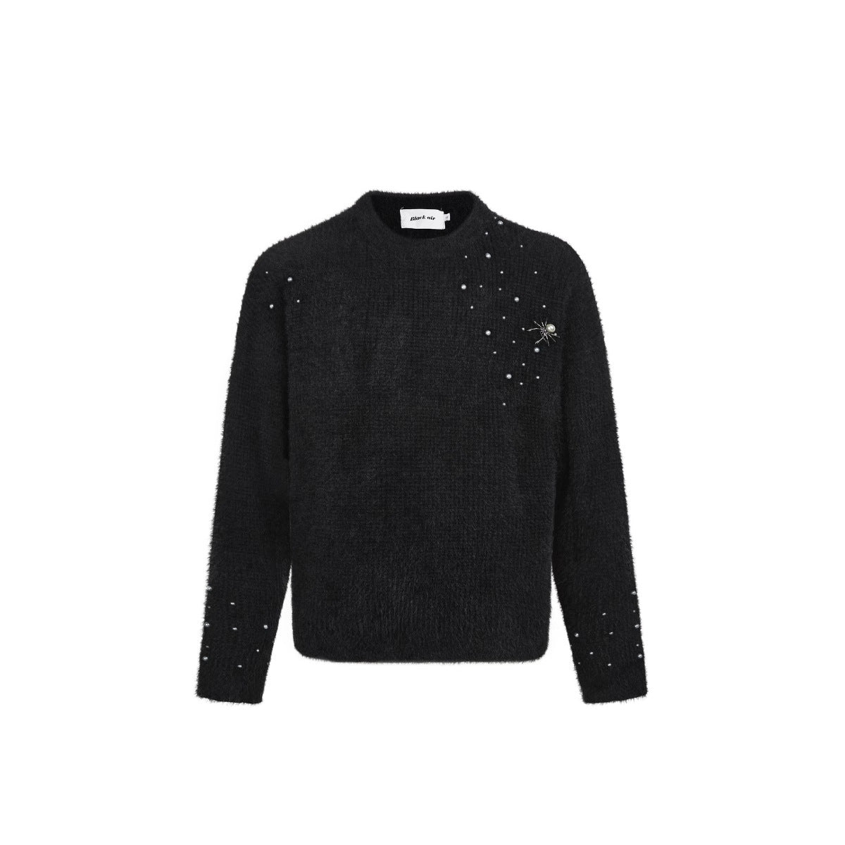 Spider Brooch Mink-like Pullover Sweater