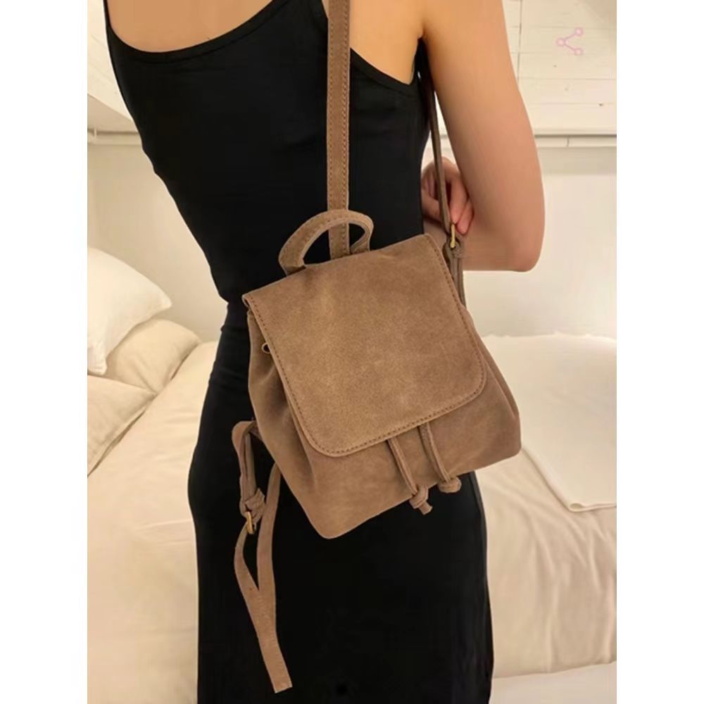 Retro Minority Autumn And Winter New Suede Girls Backpack