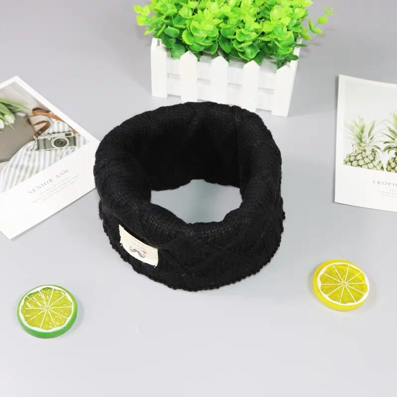 Boys and girls' knitted wool thickened collar