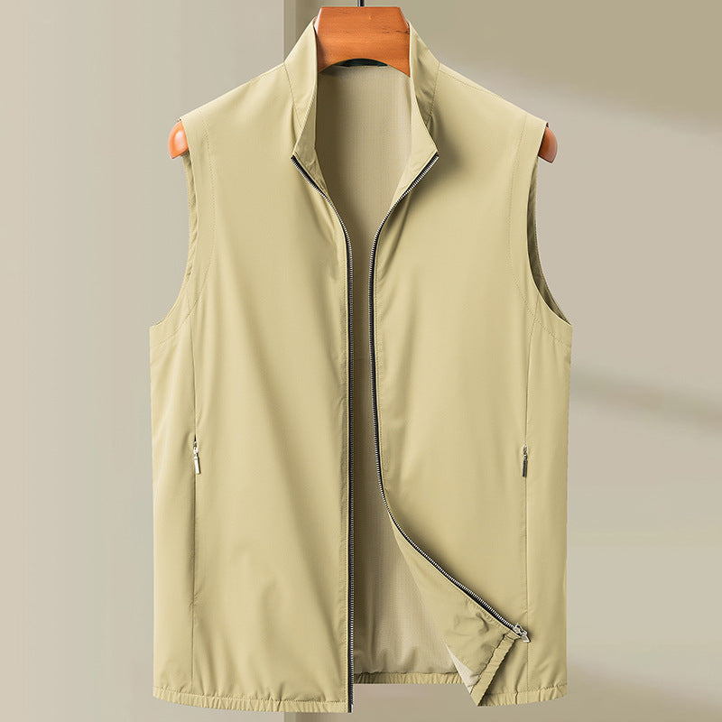 Casual Men's Vest Simple But Elegant Comfortable Lightweight Stand Collar Waistcoat
