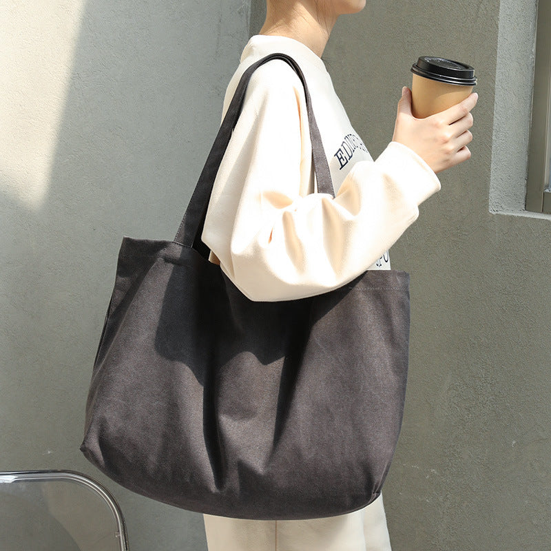 Women's Fashion Retro Solid Color Shoulder Handbag