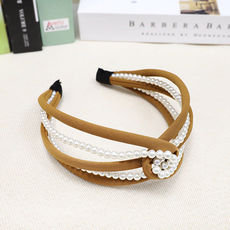 Net Celebrity Popular Hair Band Wave Dot Solid Color Cloth