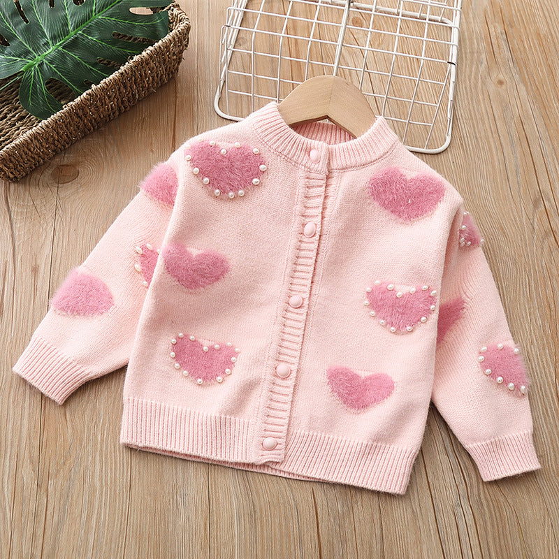 Pigestriktrøje Strik Pullover Cardigan Top