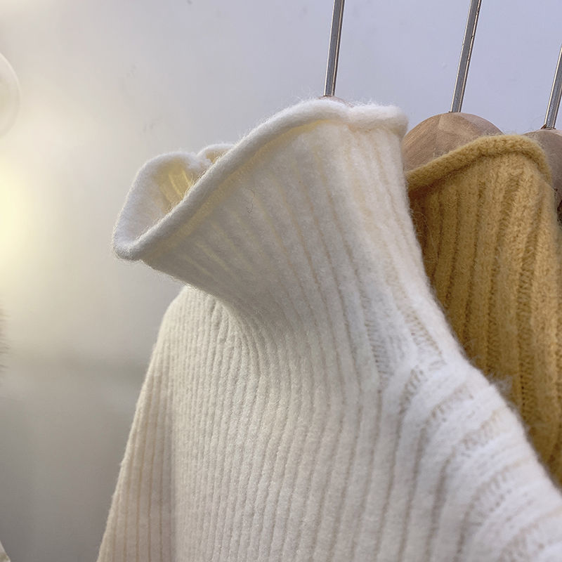 Half Collar Thickened All-matching Solid Color Bottoming Sweater