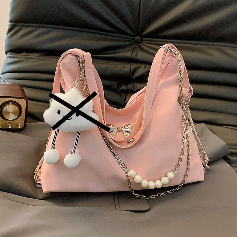 Spring Fashion Skuldertaske med stor kapacitet i tekstureret design til kvinder