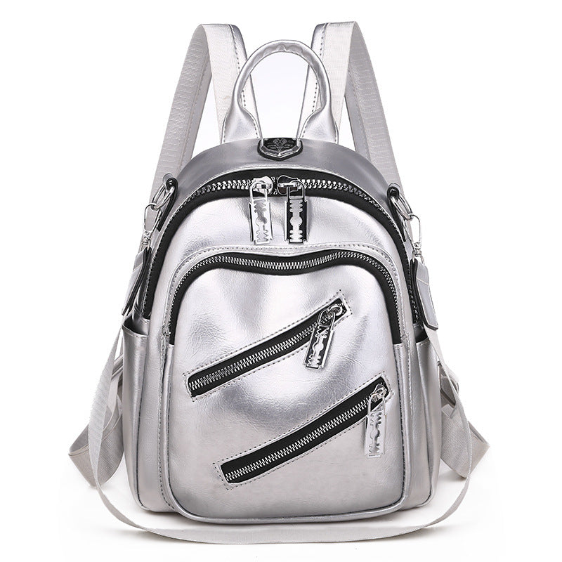 Women's Multi-functional Messenger Bag Soft Leather Lightweight Waterproof Large Capacity Backpack