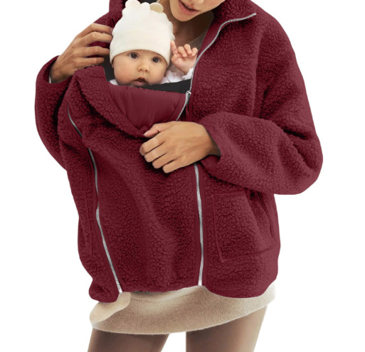 Solid Color Lazy Style Lamb Wool Coat