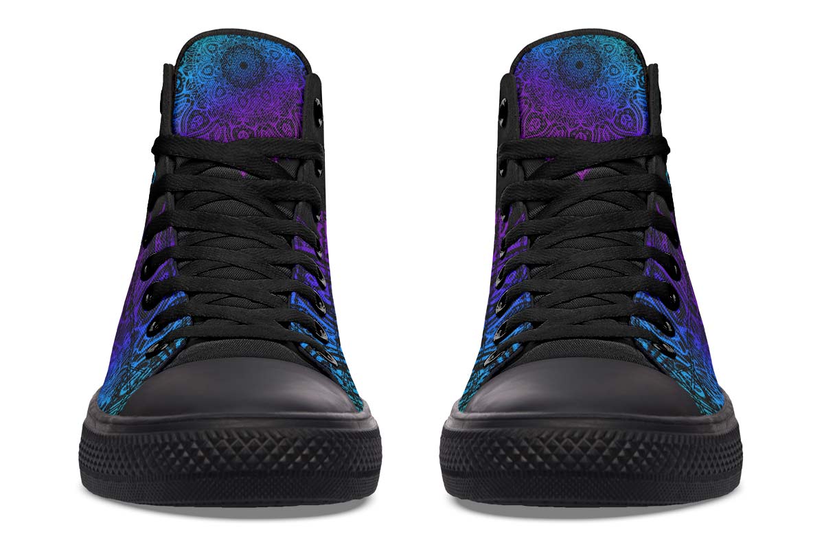 Men's And Women's Fashion Color Printing High-top Canvas Shoes