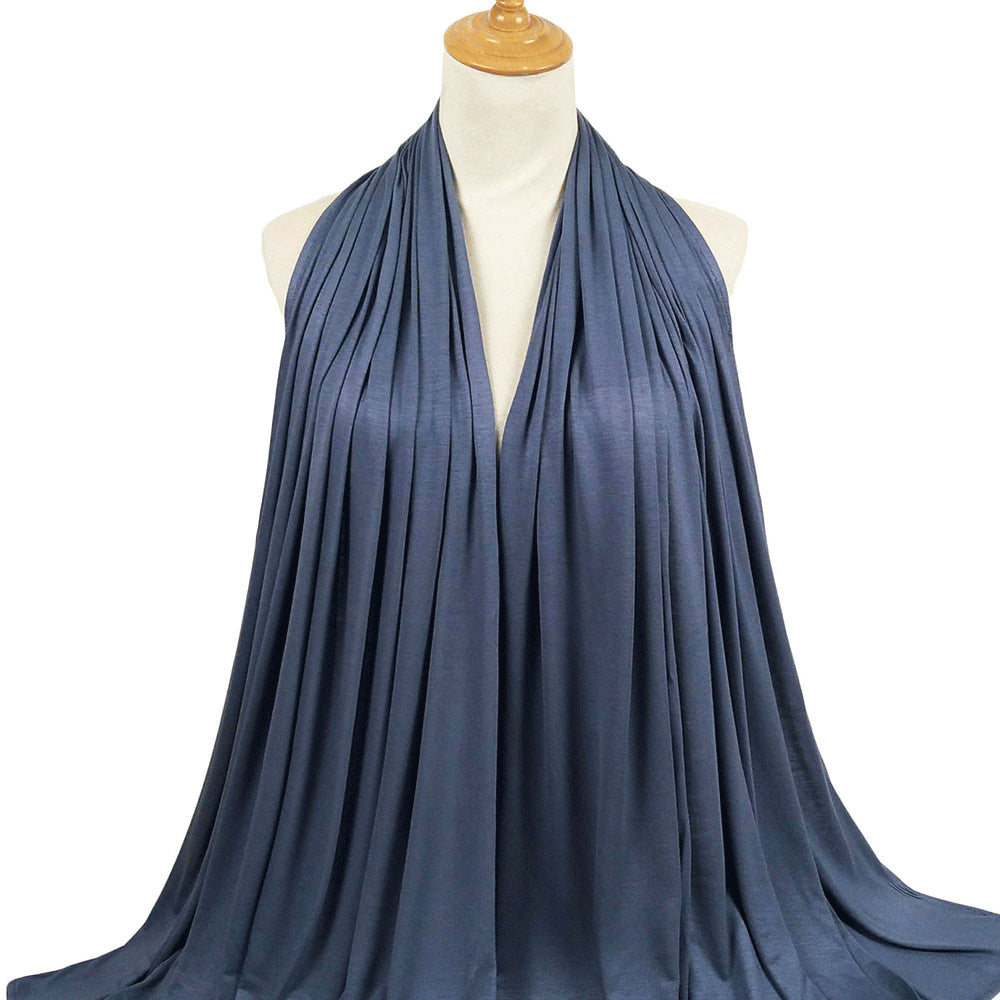 Solid Color Rayon Jersey Women's Scarf Mercerized Cotton Modal Kerchief