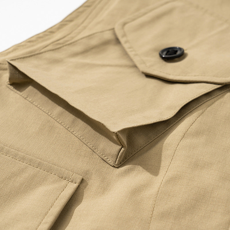 Fashion Japanese Workwear Vest With Multiple Pockets